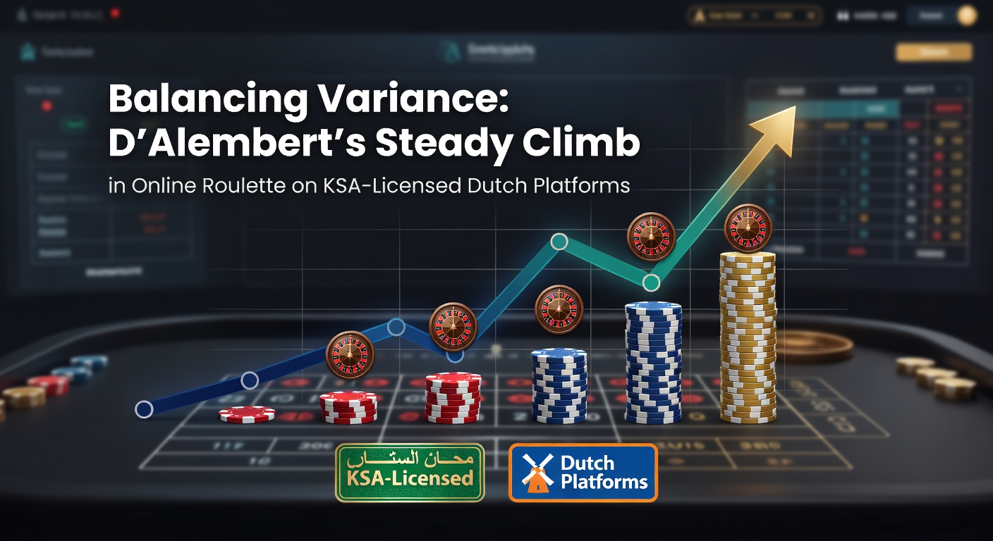 Grafiek die de gestage opwaartse curve van een D'Alembert-sessie illustreert in online roulette, met dalende verliezen en gebalanceerde winsten over honderden spins