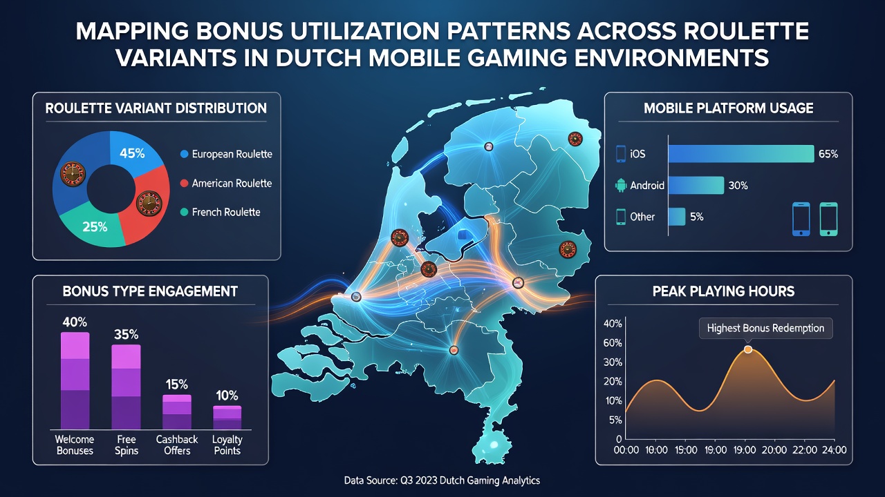 Heatmap van bonusactiviteit per roulettevariant op Nederlandse mobiele apparaten