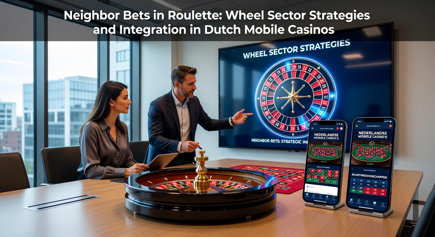 Roulettewiel met gemarkeerde neighbor bets sectoren, typisch voor Europese varianten in mobiele apps