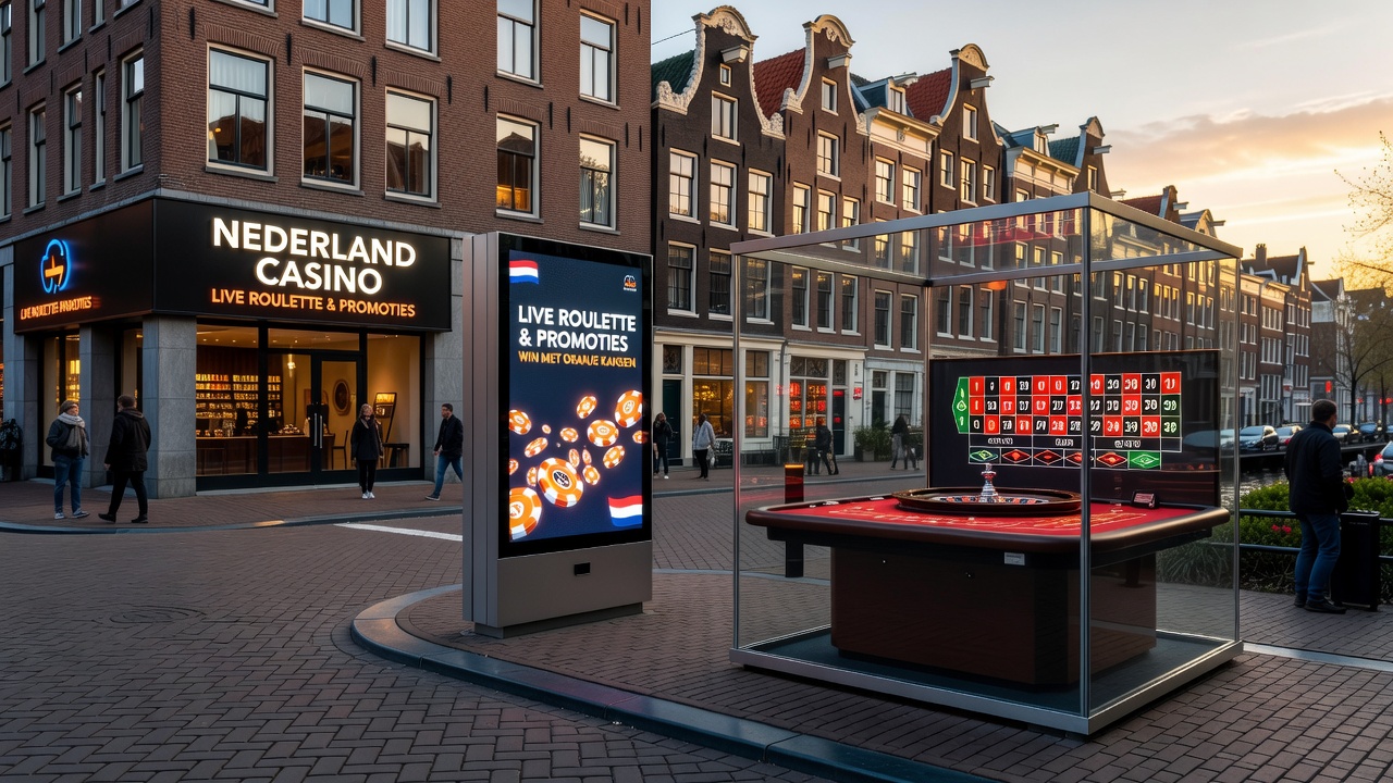 Promotionele banners en live roulette interfaces op Nederlandse goksites