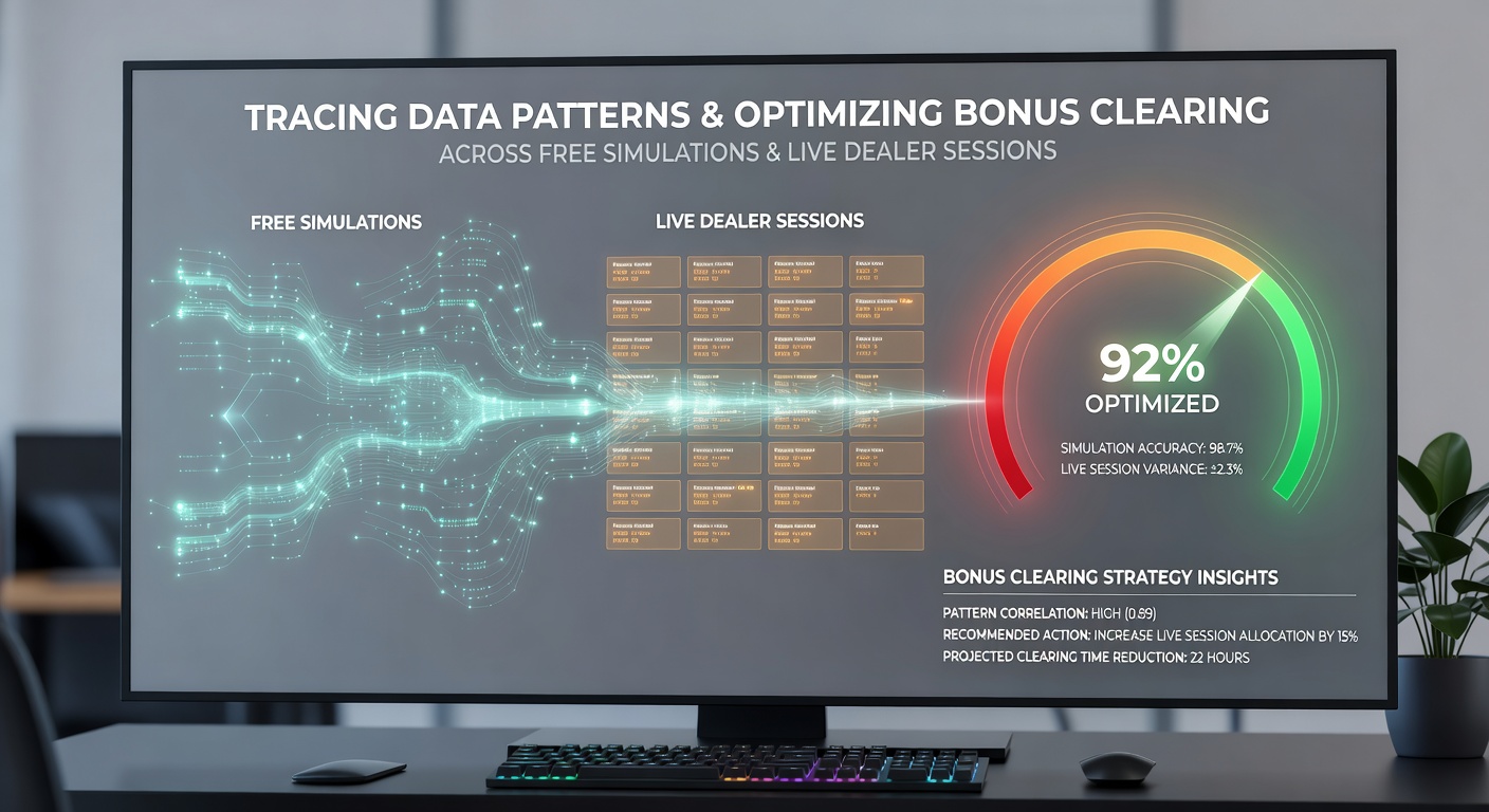 Analyse dashboard met datapunten uit simulaties en live sessies voor bonus optimalisatie